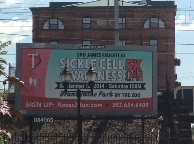 Sickle Cell Awareness 5K Billboard on MLK Boulevard at the Riverfront